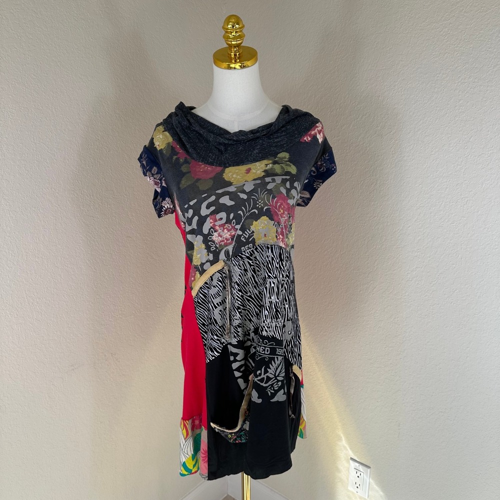 Seven Waves Mini Dress Womens 2 Multicolor  Brazil Roxx Patchwork Graphic‎ Boho